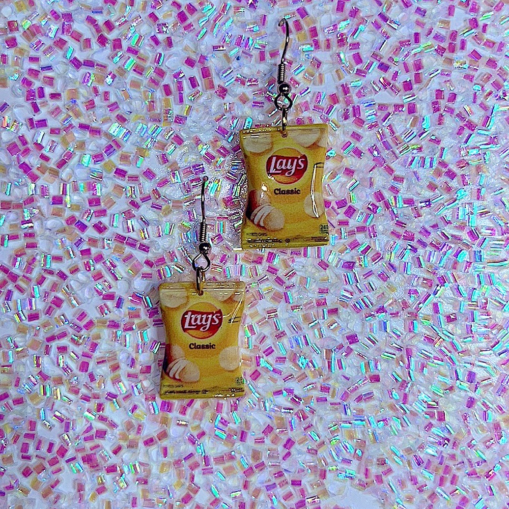 Potato Chip Dangle Earrings